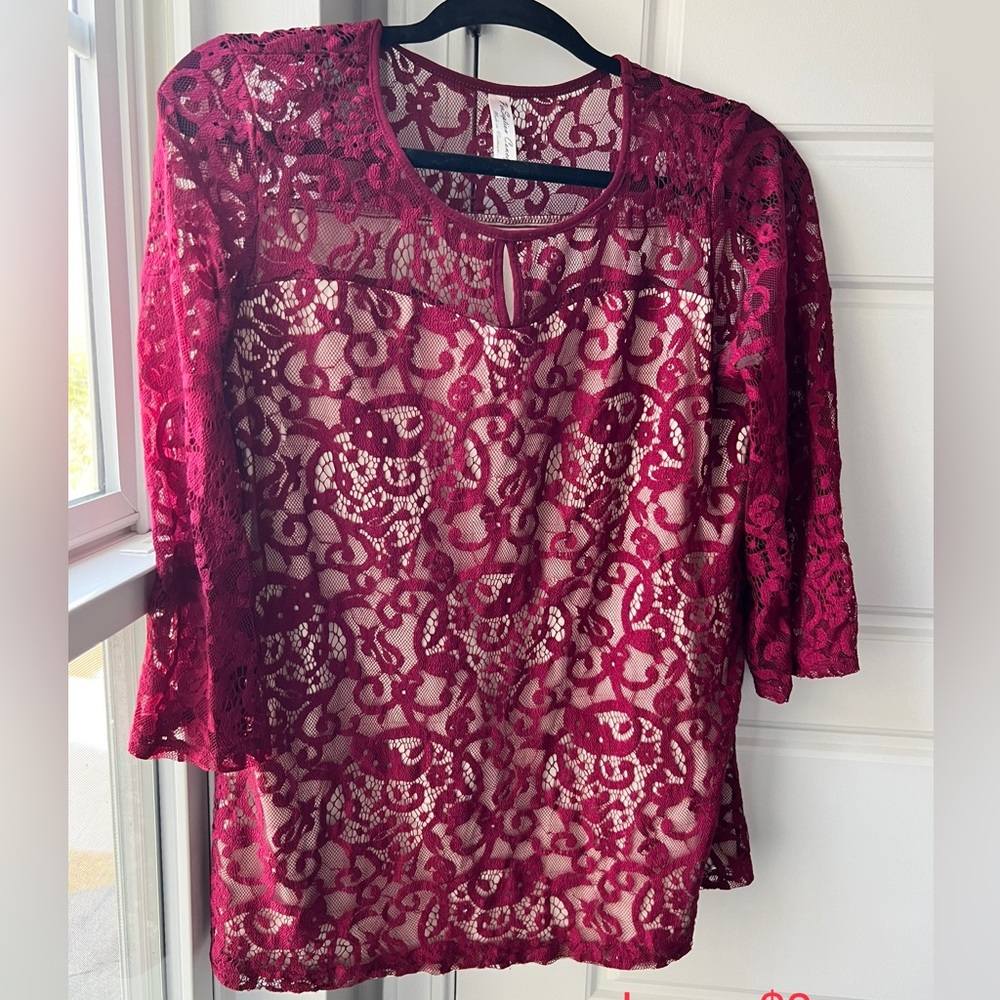 Lace long sleeve shirt